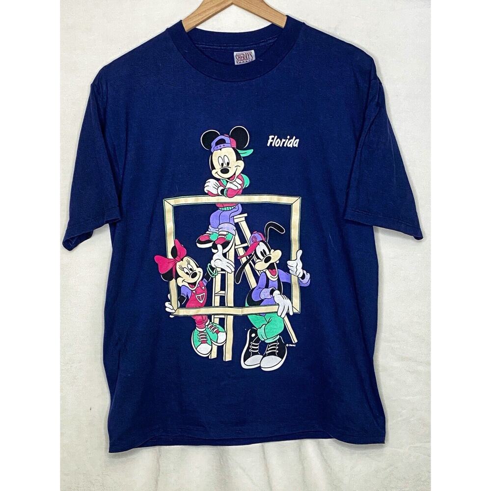 Sherrys Disney Florida Mickey Minnie Goofy 2 Sided Graphic T-Shirt Adult Large